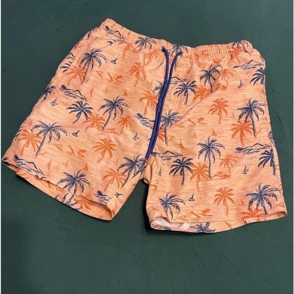 Men’s palm tree drawstring Swim trunks - Picture 1 of 2